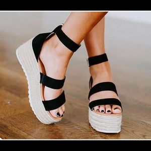 Open Toe Ankle Strap Platform Sandals